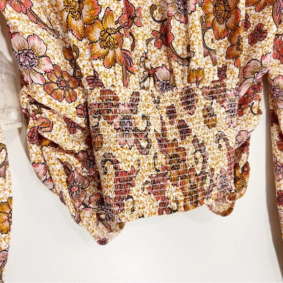 Free People I Got You Floral Printed Top Size Large NWT - Picture 7 of 12